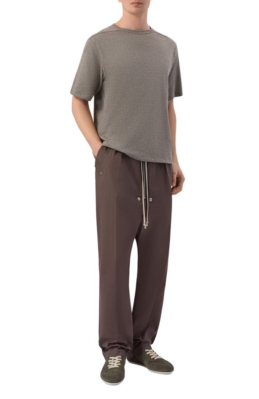 Хлопковые брюки Rick Owens RU01F2361/TE Коричневый  RU01F2361/TE Фото 2