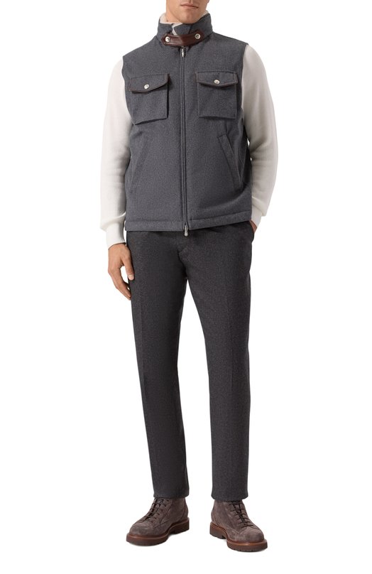 Шерстяной жилет Brunello Cucinelli MM4701646 Серый  MM4701646 Фото 2