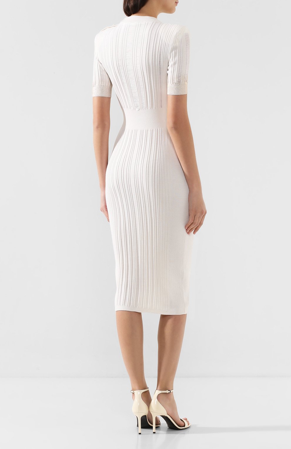 Платье BALMAIN белого цвета по цене 199500 руб., арт. TF16580/K029, фото 4 Платье BALMAIN, арт. TF16580/K029, фото 4