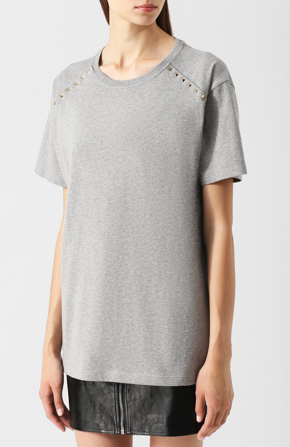 Хлопковая футболка с круглым вырезом и декоративной отделкой VALENTINO, арт. QB3MG07B3UC, фото 3