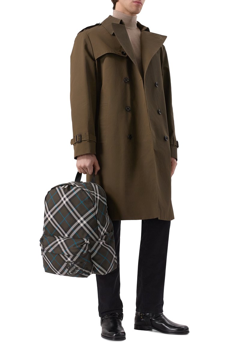Мужской рюкзак BURBERRY темно-коричневого цвета, арт. 8102238 | Фото 7 (Материал: Текстиль; Размер: large; Сумки-технические: Рюкзаки - большие; Стили: Кэжуэл)