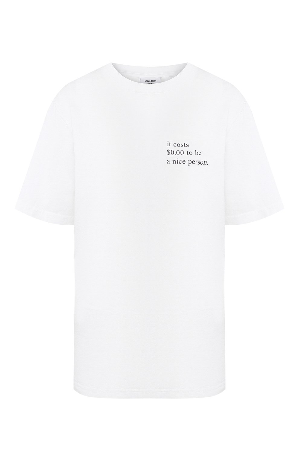 Хлопковая футболка VETEMENTS, арт. UAH21TR500 1600/W, фото 1