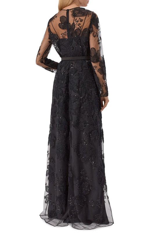 Платье с отделкой пайетками Zuhair Murad FDR25362/TUEM013 Чёрный  FDR25362/TUEM013 Фото 3