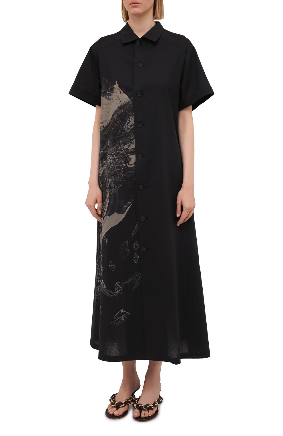 Хлопковое платье YOHJI YAMAMOTO, арт. ND-D58-005, фото 3