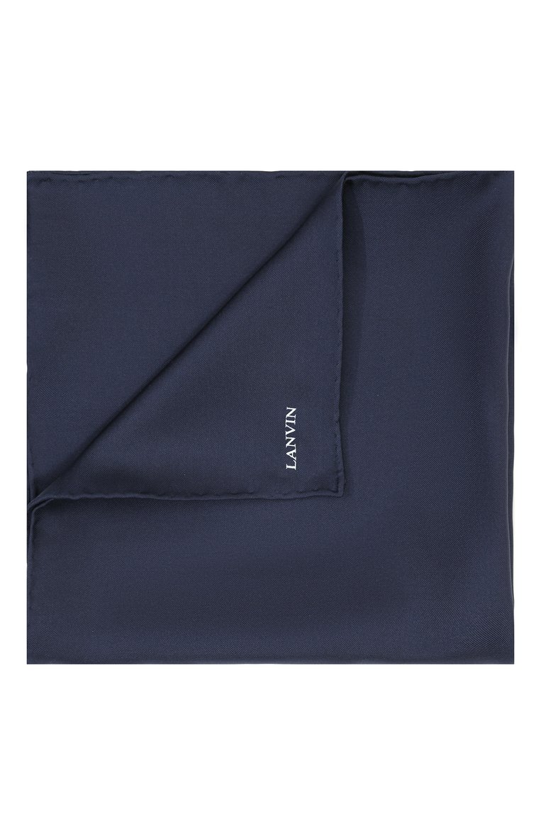 Мужской шелковый платок LANVIN темно-синего цвета, арт. 5737/HANDKERCHIEF | Фото 1 (Материал: Текстиль, Шелк; Статус проверки: Проверено, Проверена категория; Нос: Не проставлено; Материал сплава: Проверено, Проставлено)