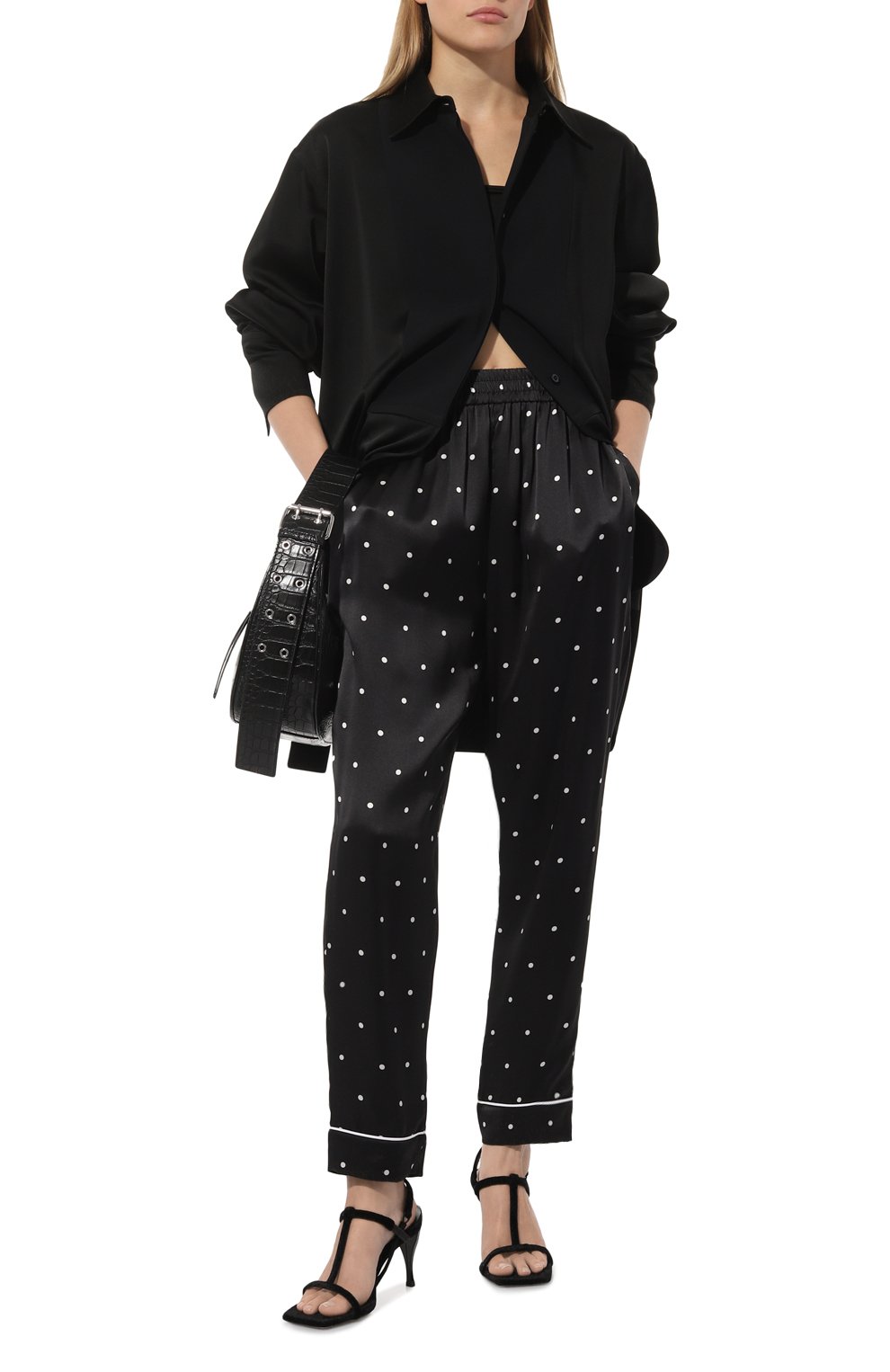 Шелковые брюки YANINA черного цвета по цене 87300 руб., арт. 0-1187E, фото 2 Шелковые брюки YANINA, арт. 0-1187E, фото 2