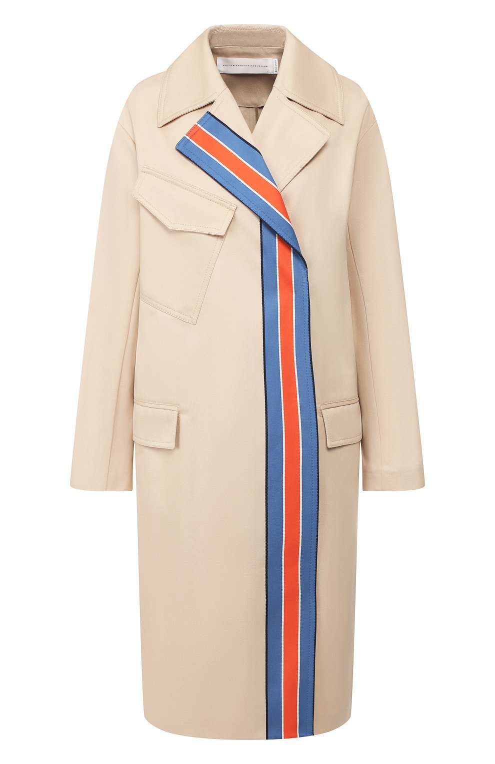 Хлопковый тренч VICTORIA, VICTORIA BECKHAM бежевого цвета по цене 83150 руб., арт. 2120WCT000377A, фото 1 Хлопковый тренч VICTORIA, VICTORIA BECKHAM, арт. 2120WCT000377A, фото 1