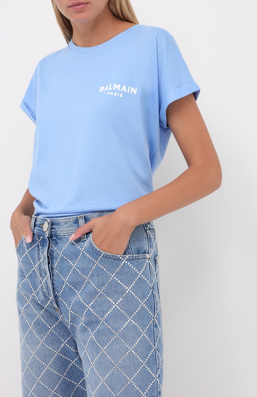 Хлопковая футболка BALMAIN, арт. UF11351/I382, фото 3