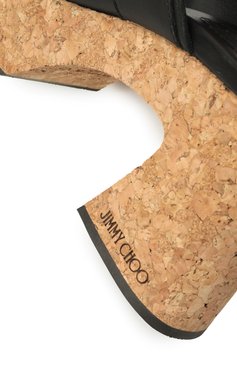 Женские кожаные сабо fayence 95 JIMMY CHOO черного цвета, арт. FAYENCE WEDGE 95 | Фото 7 (По�дошва: Платформа; Материал внутренний: Натуральная кожа; Каблук высота: Высокий; Драгоценные камни: Проставлено; Материал сплава: Проставлено; Материал внешний: Натуральная кожа; Каблук тип: Устойчивый)