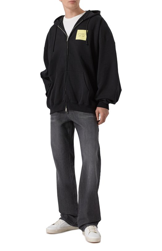 Хлопковая толстовка VETEMENTS UE64HD140B/1302 M0LLET0N Чёрный  UE64HD140B/1302 M0LLET0N Фото 2