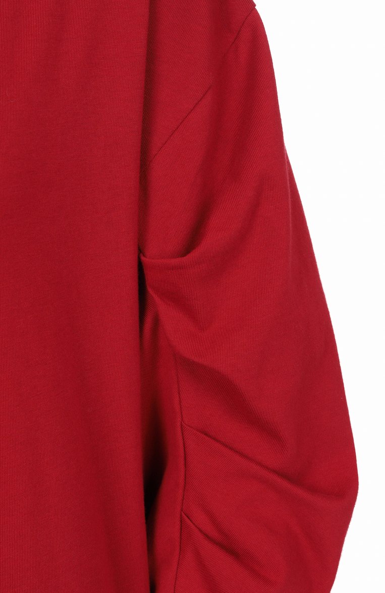 Женская хлопковая футболка DRIES VAN NOTEN красного цвета, арт. 251-011141-1603 | Фото 6 (Материал внешний: Хлопок; Рукава: 3/4; Длина (для топов): Стандартные; Принт: Без принта; Женское Кросс-КТ: Футболка-одежда; Стили: Кэжуэл)