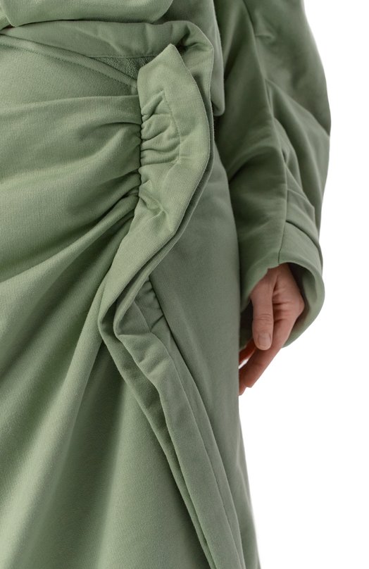 Хлопковая юбка Dries Van Noten 131112/3611 Зелёный  131112/3611 Фото 5