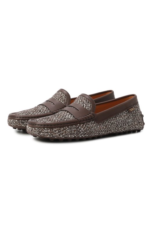 Комбинированные мокасины Gommino Tod’s XXW22L0JG60/UCY Коричневый XXW22L0JG60/UCY