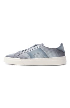 Мужские кожаные кеды double buckle SANTONI голубого цвета, арт. MBGG22068PNNTFG0 | Фото 4 (Материал внешний: Натуральная кожа; Материал внутренний: Натуральная кожа; Подошва: Массивная; Стили: Классический; Материал утеплителя: Без утеплителя; Кросс-КТ: Низкие)