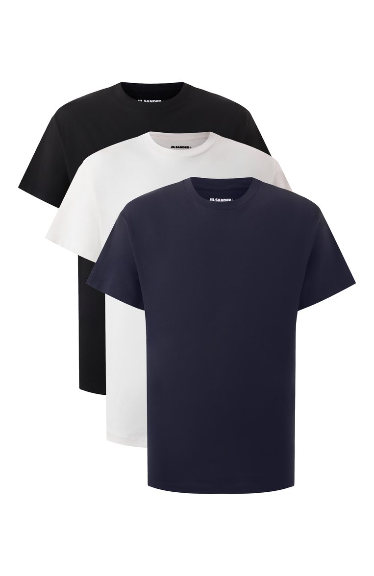 Мужская комплект из трех футболок JIL SANDER разноцветного цвета, арт. J47GC0001/JTN254 | Фото 1 (Длина (для топов): Стандартные; Рукава: Короткие; Материал внешний: Хлопок; Стили: Минимализм; Принт: Без принта; Кросс-КТ: Джерси; Мужское Кросс-КТ: Футболка-одежда; Детали: Без декора; Автоматизация состава: Проставлено; Автоматизация ТО: Проставлено)