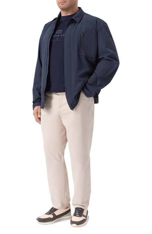 Хлопковые брюки Brunello Cucinelli M252DF101W Бежевый  M252DF101W Фото 2