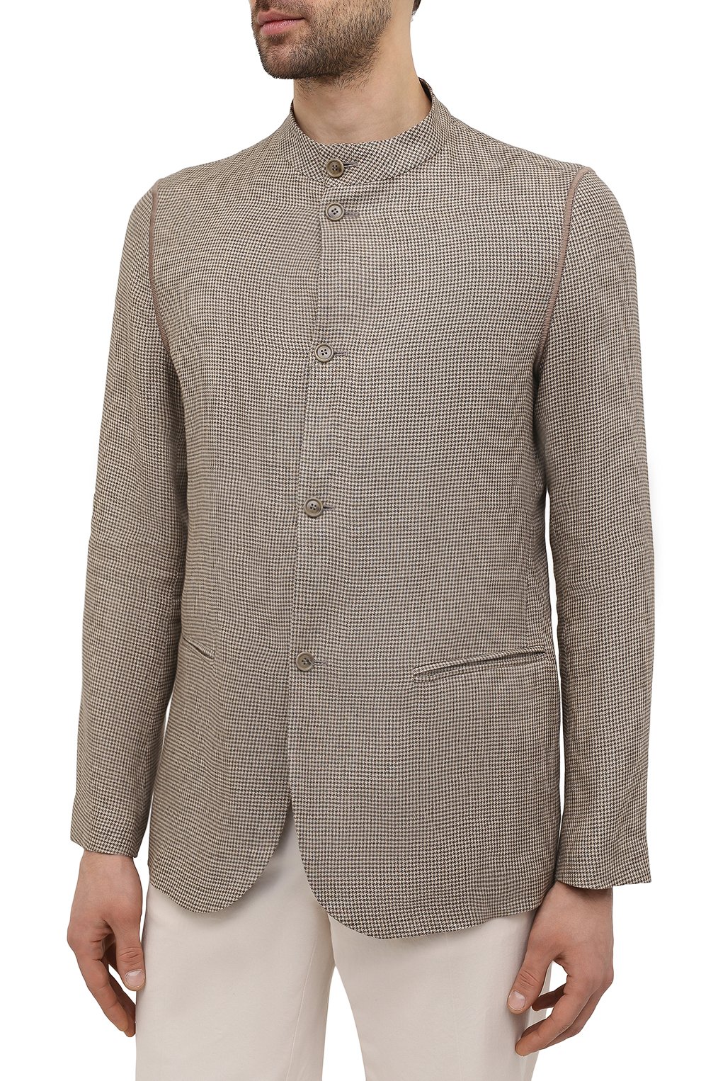 Льняной пиджак GIORGIO ARMANI бежевого цвета по цене 211000 руб., арт. 0WGGG0IL/T02HN, фото 3 Льняной пиджак GIORGIO ARMANI, арт. 0WGGG0IL/T02HN, фото 3