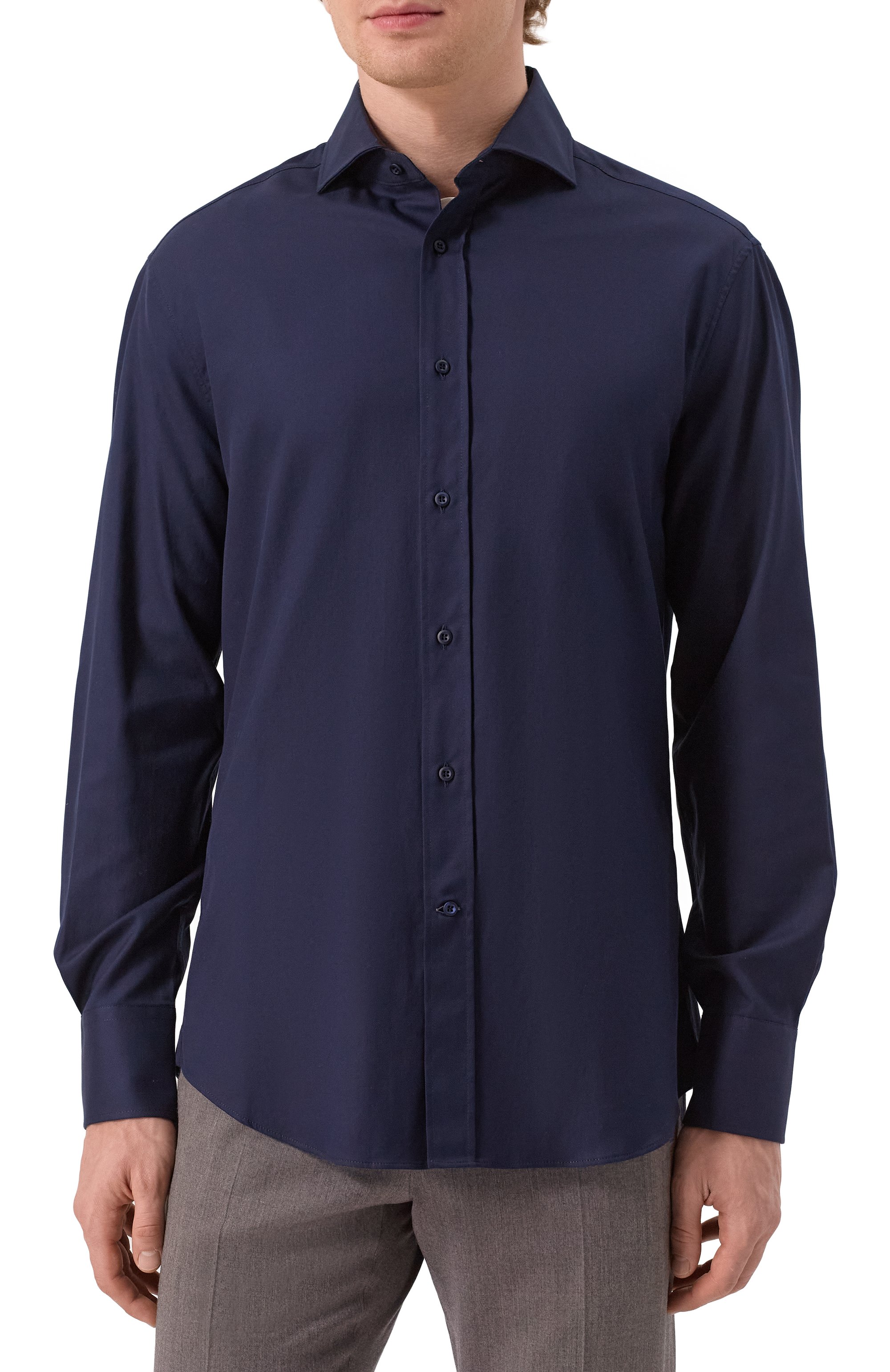 Хлопковая сорочка BRUNELLO CUCINELLI, арт. MW6041718, фото 3