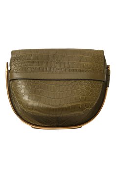 Женская сумка gate из кожи крокодила LOEWE хаки цвета, арт. 329.25AT20/CP0R | Фото 6 (Сумки-технические: Сумки через плечо; Материал: Экзотическая кожа; Размер: medium; Материал сплава: Проставлено; Ремень/цепочка: На ремешке; Драгоценные камни: Проставлено)