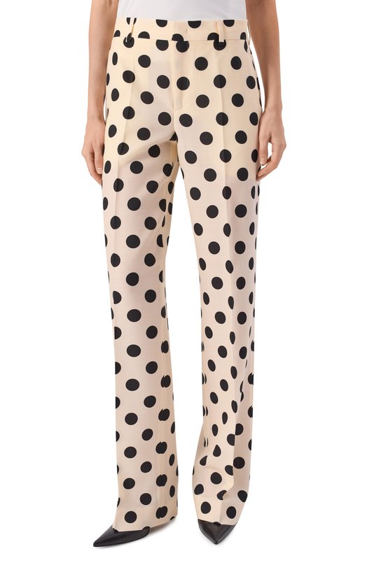 Шерстяные брюки Moschino A0314/5451 Кремовый  A0314/5451 Фото 3