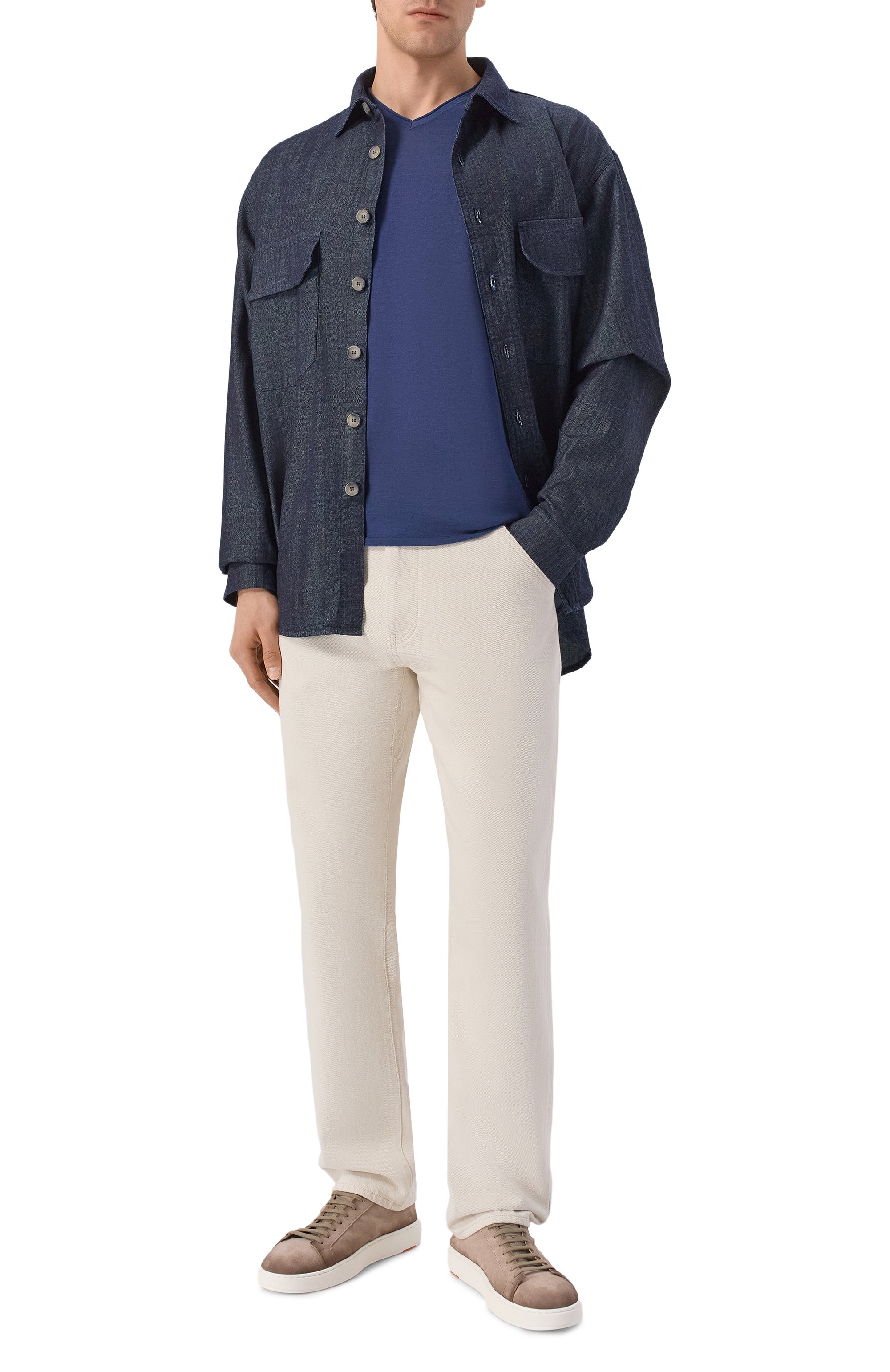 Пуловер из шелка и хлопка 12 STOREEZ синего цвета по цене 17000 руб., арт. 137281, фото 2 Пуловер из шелка и хлопка 12 STOREEZ, арт. 137281, фото 2