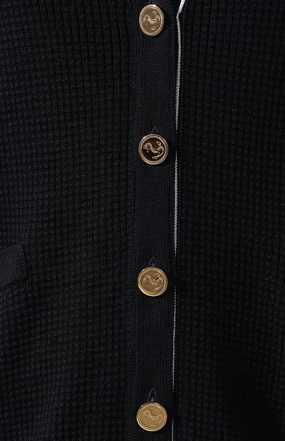 Шерстяной кардиган THOM BROWNE темно-синего цвета по цене 92300 руб., арт. FKC239A-00014 415, фото 5 Шерстяной кардиган THOM BROWNE, арт. FKC239A-00014 415, фото 5
