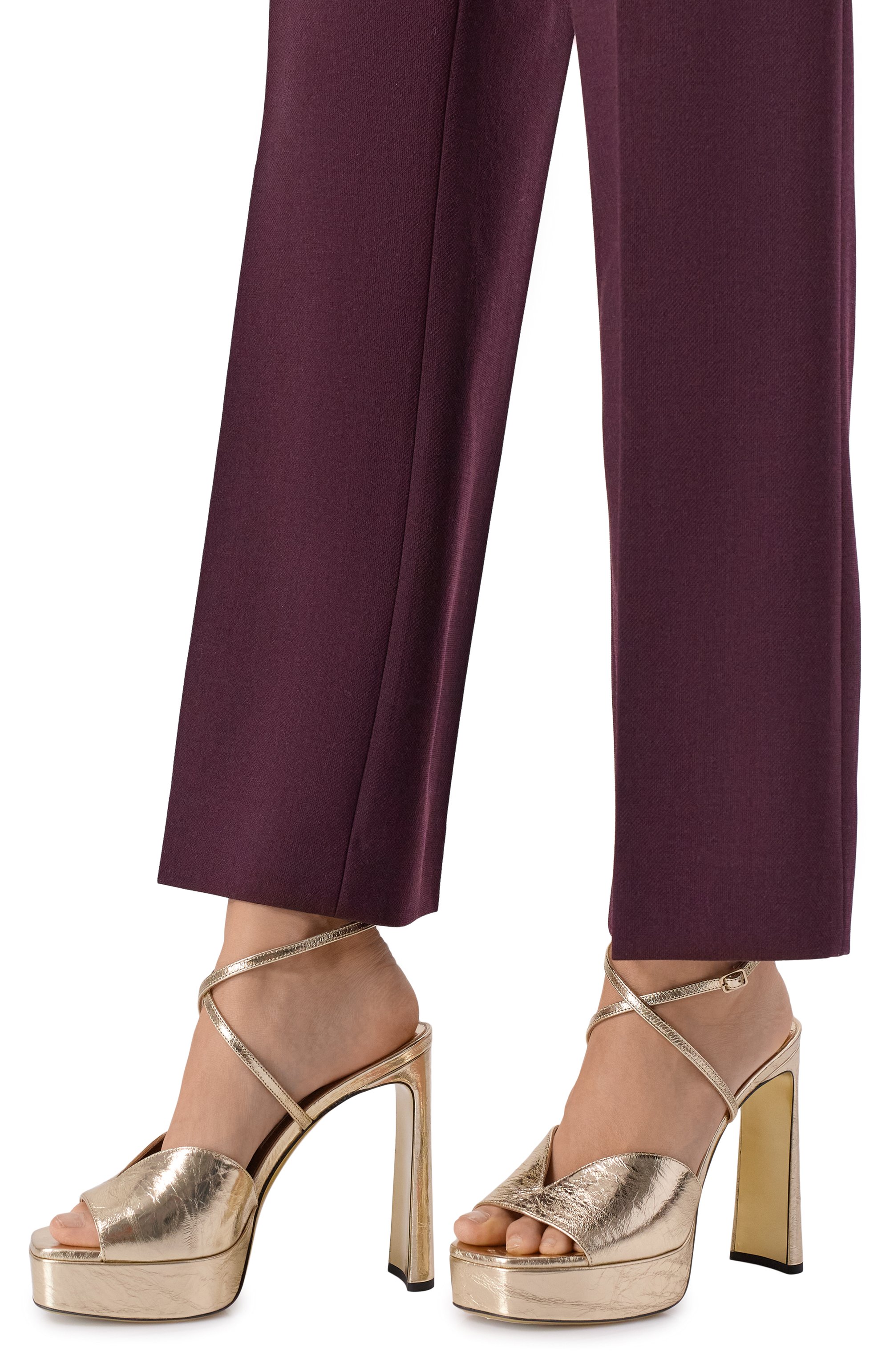 Кожаные босоножки karli platform 125 JIMMY CHOO золотого цвета по цене 125500 руб., арт. KARLIPF125BYK, фото 2 Кожаные босоножки karli platform 125 JIMMY CHOO, арт. KARLIPF125BYK, фото 2