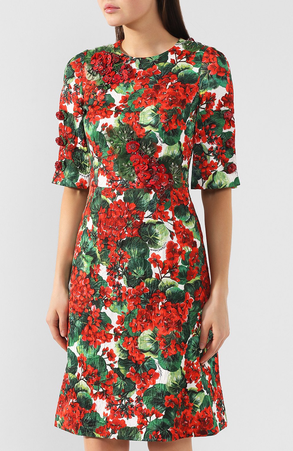 Платье из смеси хлопка и вискозы DOLCE & GABBANA, арт. F6C6WZ/HSMY7, фото 3
