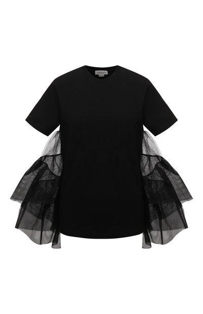 Женская хлопковая футболка ALEXANDER MCQUEEN, арт. 654009/QLAAA