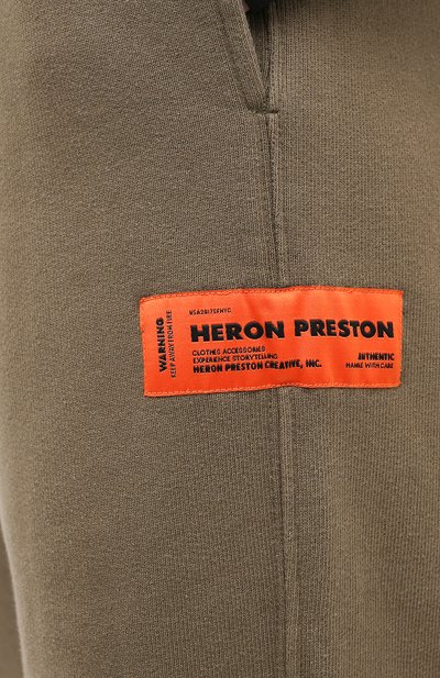 Хлопковые джоггеры HERON PRESTON хаки цвета по цене 25700 руб., арт. HWCH003E20JER0025501, фото 5 Хлопковые джоггеры HERON PRESTON, арт. HWCH003E20JER0025501, фото 5