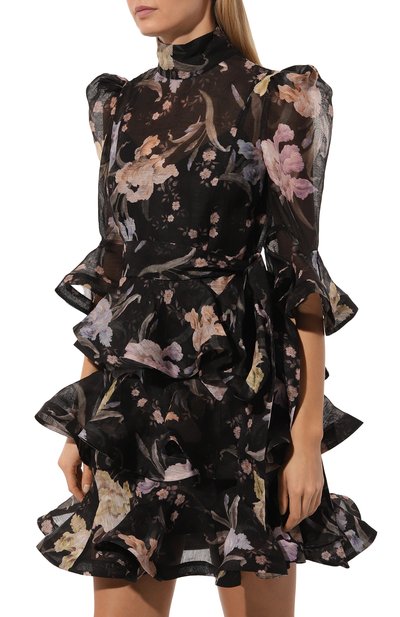 Платье изо льна и шелка ZIMMERMANN черного цвета по цене 246000 руб., арт. 6607DF242, фото 3 Платье изо льна и шелка ZIMMERMANN, арт. 6607DF242, фото 3