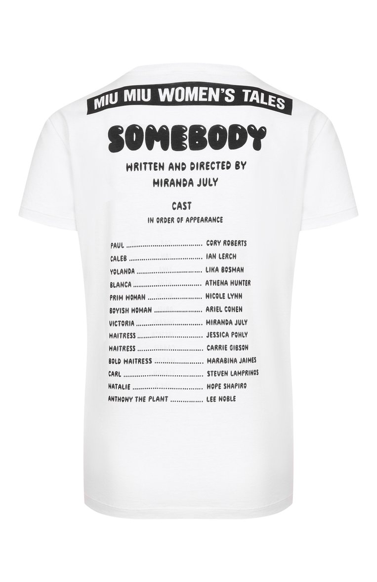 Хлопковая футболка MIU MIU, арт. MJN056-1QD2-F0009, фото 2