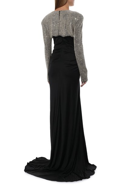 Шелковое платье BALMAIN черного цвета по цене 2385000 руб., арт. 173245/S006, фото 4 Шелковое платье BALMAIN, арт. 173245/S006, фото 4