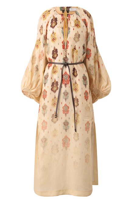 Женское льняное платье ZIMMERMANN бежевого цвета по цене 0 руб., арт. 1790DRS251 | Фото 1