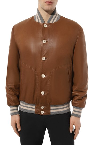 Кожаный бомбер BRUNELLO CUCINELLI, арт. MPMUP1973, фото 3