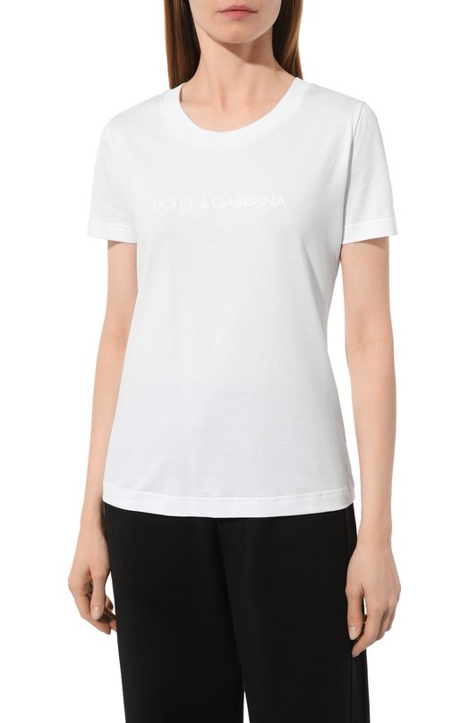 Хлопковая футболка Dolce & Gabbana F8T00T/GDCBQ Белый  F8T00T/GDCBQ Фото 3