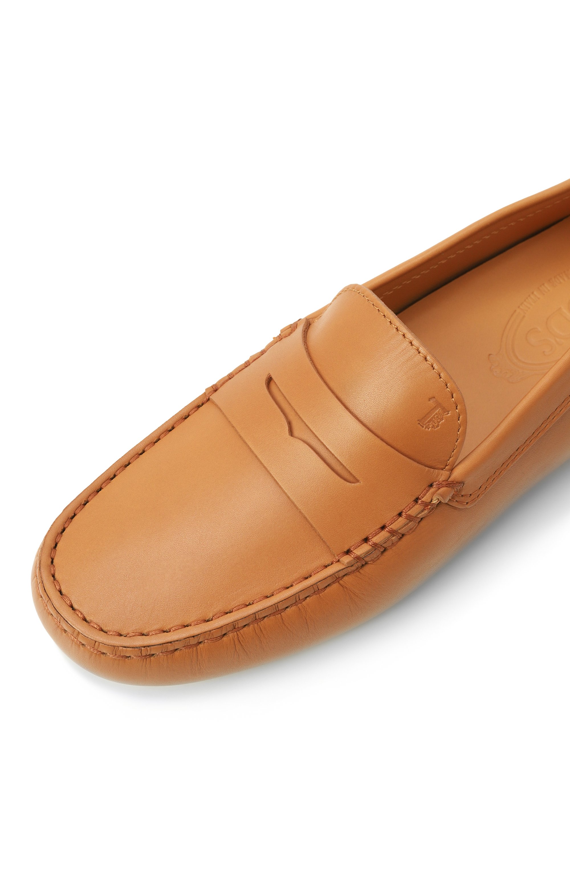 Кожаные мокасины TOD’S светло-коричневого цвета по цене 69700 руб., арт. XXW22L00010N6M, фото 7 Кожаные мокасины TOD’S, арт. XXW22L00010N6M, фото 7