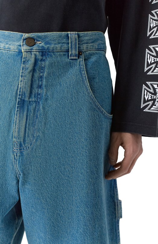 Джинсовые шорты VETEMENTS ME76DP094N1/2808 DENIM Синий  ME76DP094N1/2808 DENIM Фото 5