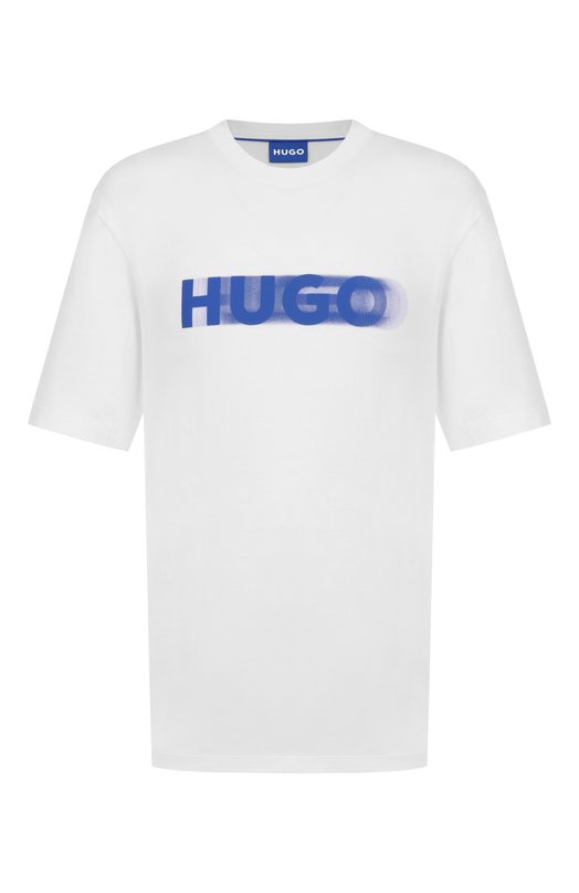 Хлопковая футболка HUGO Blue 50543493 Белый 50543493