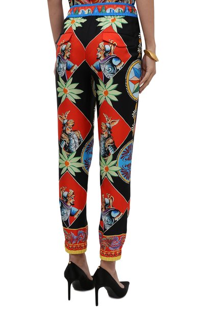 Шелковые джоггеры DOLCE & GABBANA разноцветного цвета по цене 120500 руб., арт. FTBPWT/FI1ND, фото 4 Шелковые джоггеры DOLCE & GABBANA, арт. FTBPWT/FI1ND, фото 4