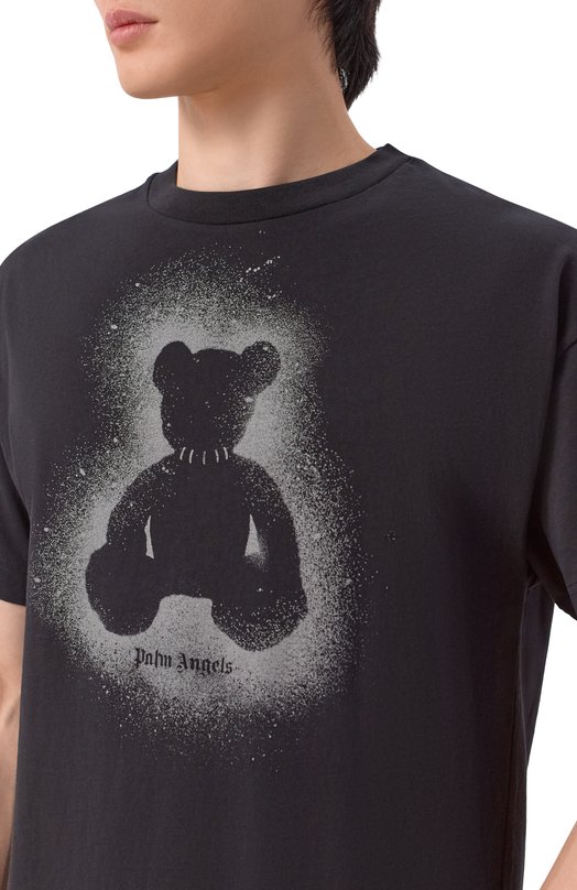 Хлопковая футболка Palm Angels PMAA109S26JER001 Чёрный  PMAA109S26JER001 Фото 5