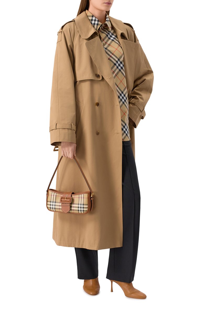 Женская сумка sling BURBERRY бежевого цвета, арт. 8092074 | Фото 7 (Материал: Экокожа; Размер: small; Автоматизация ТО: Проставлено; Автоматизация состава: Проставлено)