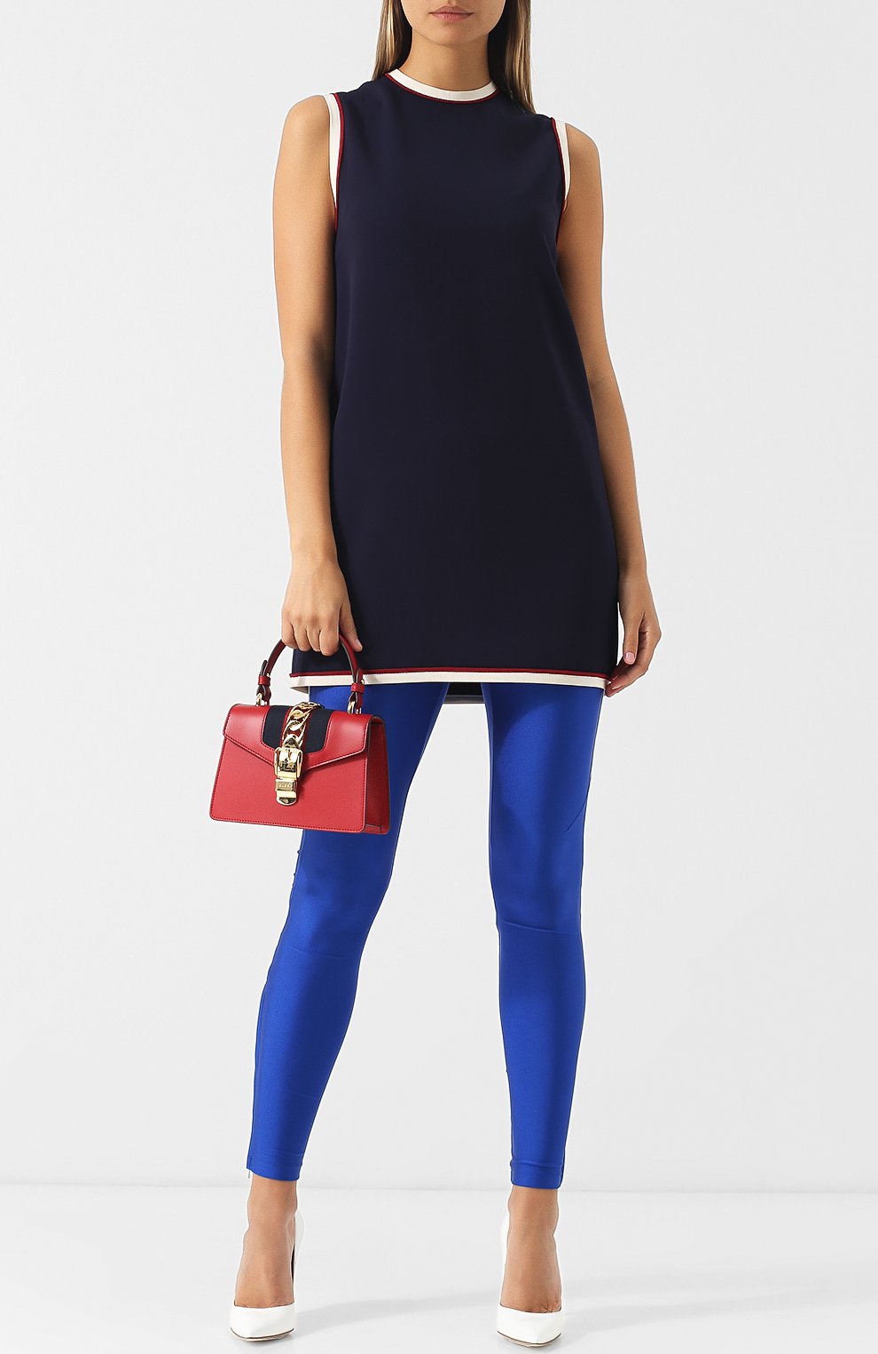 Мини-платье с круглым вырезом и контрастной отделкой GUCCI, арт. 524232/ZKR01, фото 2