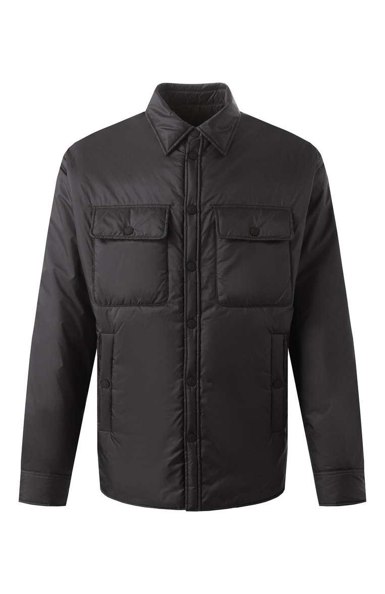 Мужская утепленная куртка-рубашка DSQUARED2 черного цвета, арт. S74DM0907/S54981 | Фото 1 (Материал сплава: Проставлено; Драгоценные камни: Проставлено; Длина (верхняя одежда): Короткие; Рукава: Длинные; Мужское Кросс-КТ: Куртка-рубашка; Стили: Кэжуэл; Материал внешний: Синтетический материал)