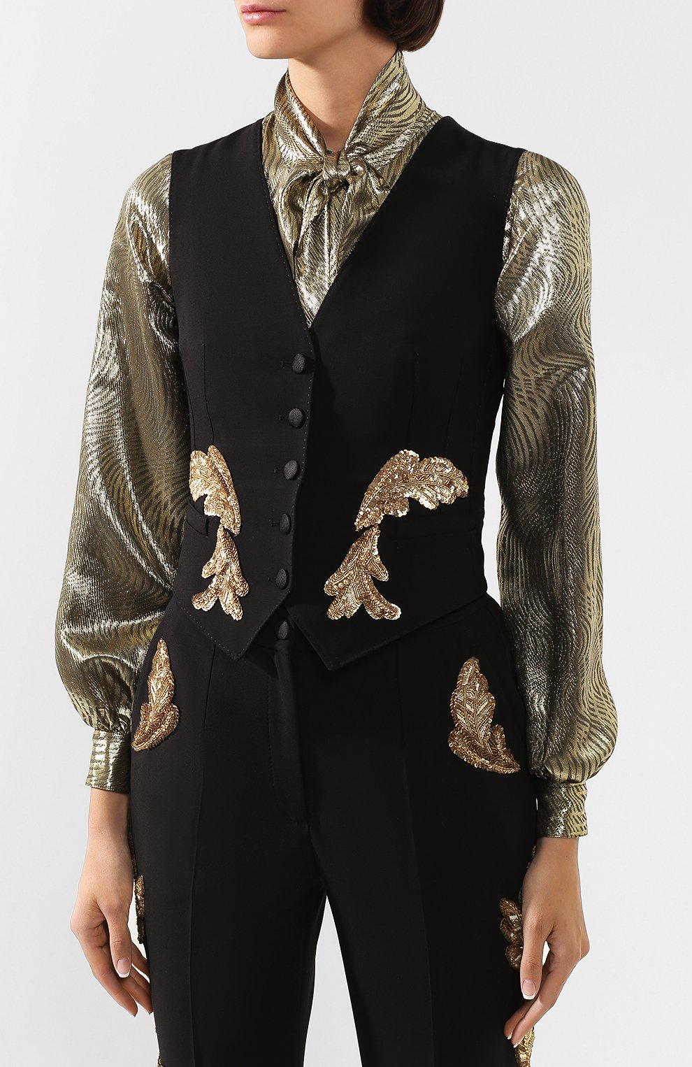 Жилет из смеси шерсти и шелка DOLCE & GABBANA, арт. F79H5Z/FUBAJ, фото 3