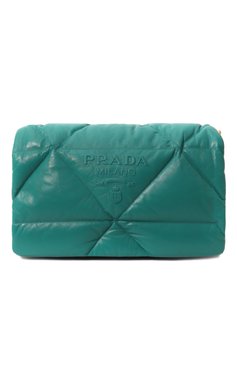 Женская сумка PRADA зеленого цвета, арт. 1BD306-2DYI-F0363-VAM | Фото 1 (Сумки-технические: Сумки через плечо; Размер: medium; Материал: Натуральная кожа; Материал сплава: Проставлено; Драгоценные камни: Проставлено)