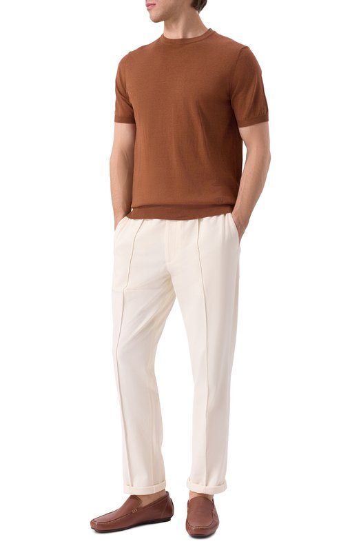 Джемпер из шелка и хлопка Corneliani 25M550-2525165 Коричневый  25M550-2525165 Фото 2