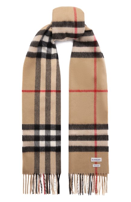 Мужской кашемировый шарф BURBERRY бежевого цвета по цене 0 руб., арт. 8076576 | Фото 1