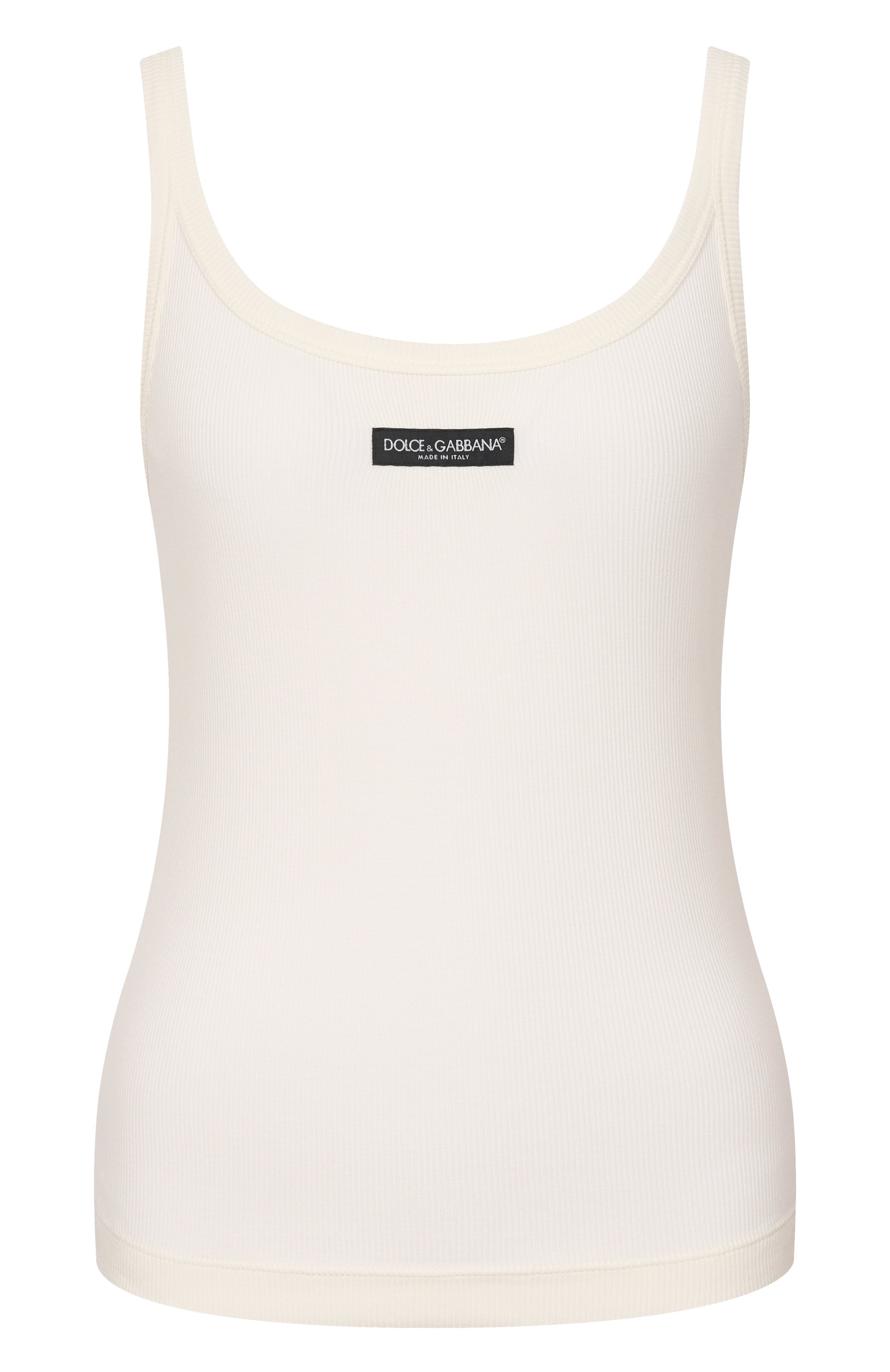 Хлопковая майка DOLCE & GABBANA кремового цвета по цене 44550 руб., арт. F8W45T/FU7AV, фото 1 Хлопковая майка DOLCE & GABBANA, арт. F8W45T/FU7AV, фото 1