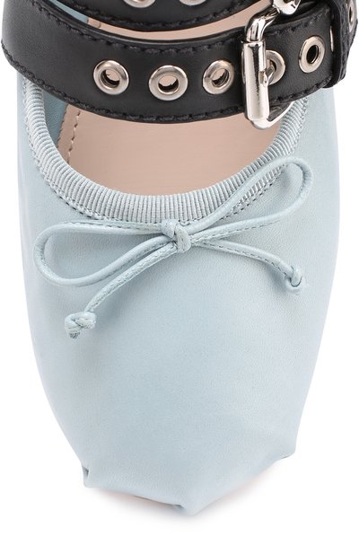Кожаные балетки с лентами на щиколотке MIU MIU, арт. 5F466A/3I2X, фото 4